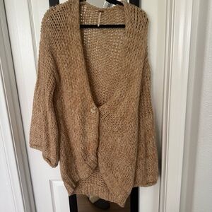 Free People Tan Knit Cardigan